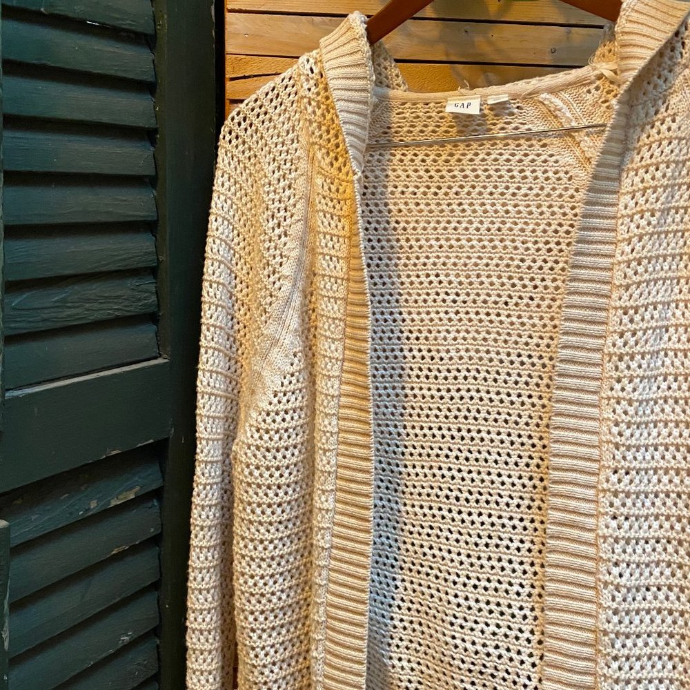GAP Cream Knit Sweater with Hood